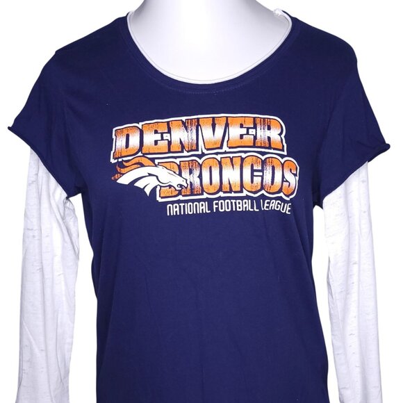Denver Broncos Womens Team Apparel Long Sleeve XL Shirt Juniors Distressed - Picture 1 of 4